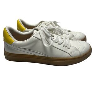 Universal Thread Brittin Faux Leather White Sneakers Womens 10